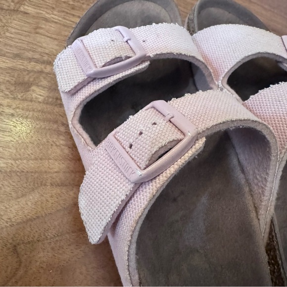 Birkenstock Arizona Vegan Soft Pink Canvas Kid Sandals. Size 31 (Kid’s 13-13.5) - Picture 9 of 16